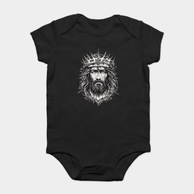 Jesus Christ the King of Kings Baby Bodysuit by animegirlnft